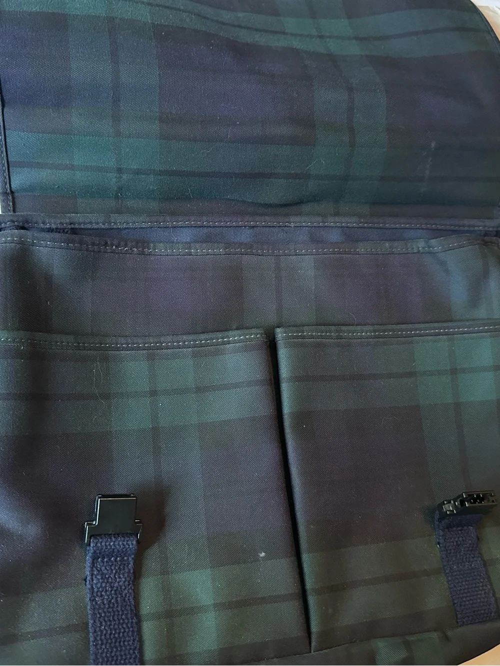 Polo Athl. Dept. Plaid Tee - Green & Red Logo